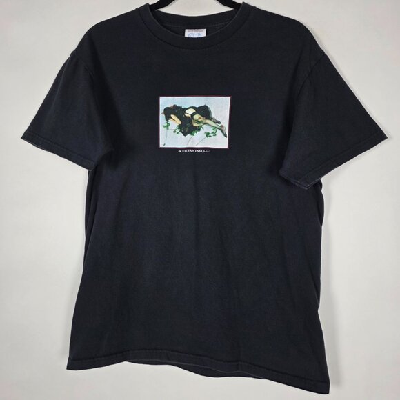 Sci Fi Fantasy Death Rose Goth Emo Mens Medium Short Sleeve Black T Shirt - Picture 1 of 7